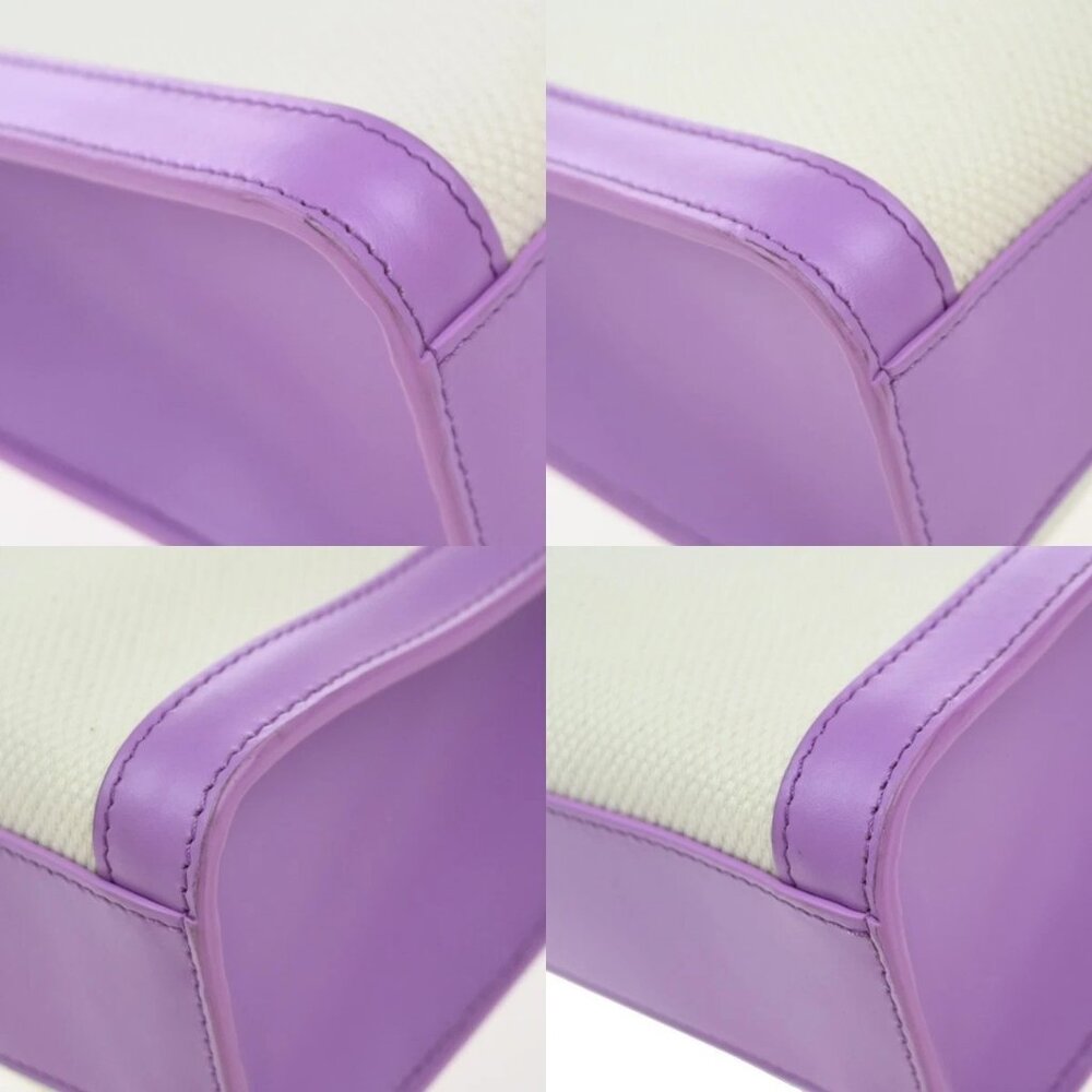 CELINE Vertical Cabas 2Way Shoulder Hand Tote Bag Canvas Leather Purple 21EG332 - Picture 13 of 15